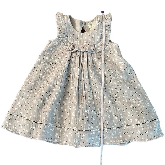 THE PRAIRIE BY RACHEL ASHWELL GIRLS BEIGE FLORAL SLEEVELESS CASUAL DRESS SIZE 3T - Picture 12 of 13